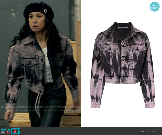 Alexander Wang Acid Wash Denim Jacket worn by Melody Bayani (Liza Lapira) on The Equalizer