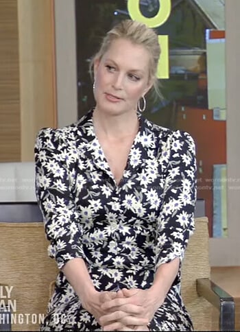 Ali Wentworth’s black floral dress on Live with Kelly and Ryan