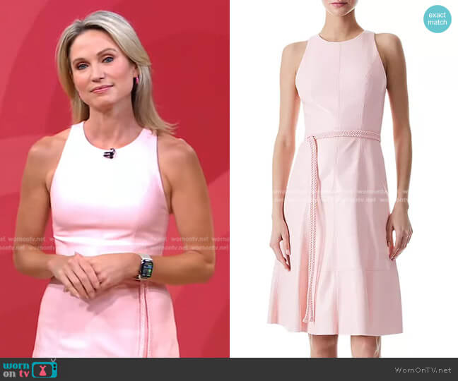 Alice + Olivia Leandra Vegan Leather Dress worn by Amy Robach on Good Morning America