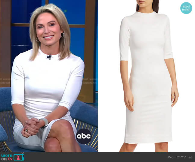 Alice + Olivia Delora Knit Bodycon Dress worn by Amy Robach on Good Morning America