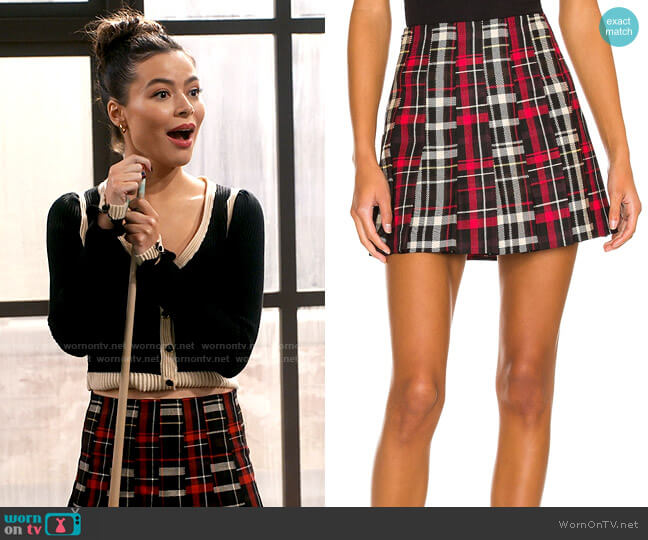 Alice + Olivia Carter Plaid Skirt worn by Carly Shay (Miranda Cosgrove) on iCarly