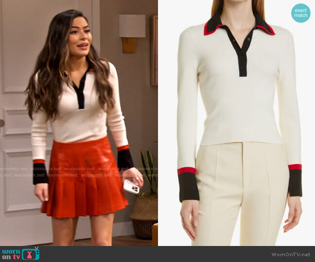 Alice + Olivia Pia Sweater worn by Carly Shay (Miranda Cosgrove) on iCarly