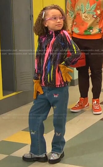 Alice’s multicolor print jacket on Ravens Home
