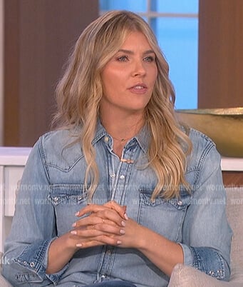 Amanda’s denim western shirt on The Talk