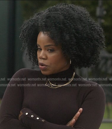 Amara’s black turtleneck top on All American Homecoming