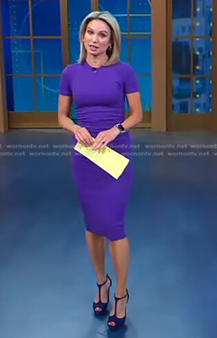 Amy’s purple ruched side dress on Good Morning America