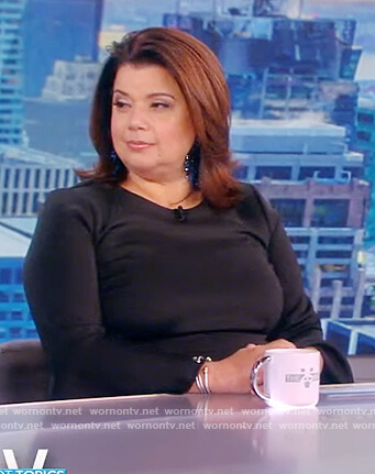 Ana’s black bell sleeve dress on The View