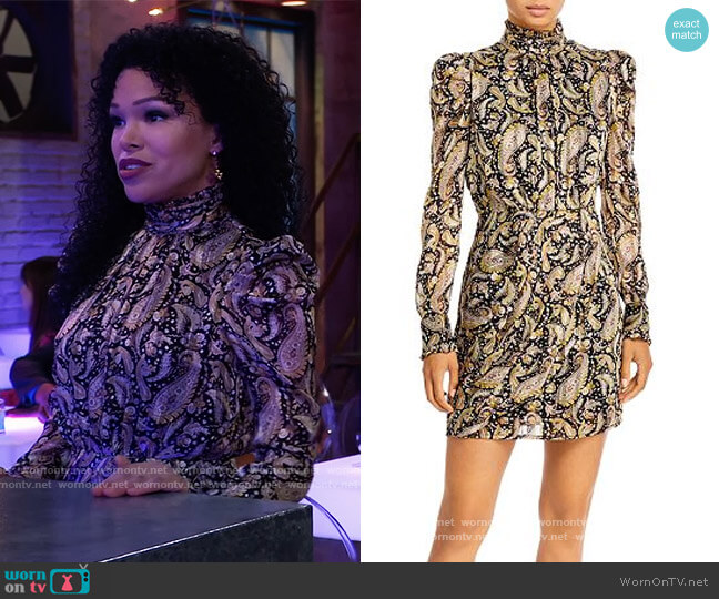 Aqua Puffed Shoulder Mini Dress worn by Portia Robinson (Brook Kerr) on General Hospital