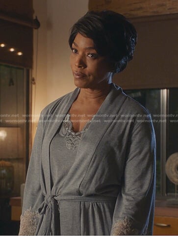 Athena’s grey lace trim pajamas and robe on 9-1-1