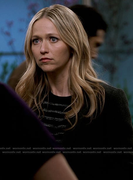 Avery’s striped sweater on Chicago Med