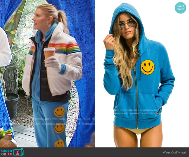 Aviator Nation Smiley 2 Hoodie worn by Amanda Kloots on The Talk