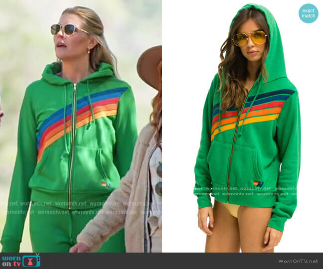 Aviator Nation Disco 2 Hoodie in Kelly Green worn by Amanda Kloots on The Talk