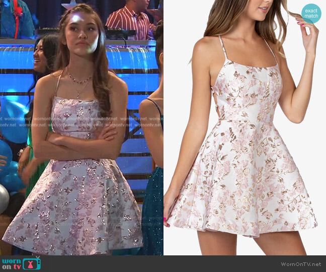 B Darlin Lace-Up A-Line Dress worn by Cami Rivera (Marissa Reyes) on Ravens Home