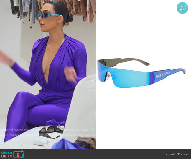 Balenciaga BB0041 Sunglasses worn by Kim Kardashian (Kim Kardashian) on The Kardashians
