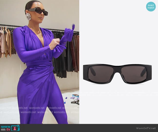 Balenciaga LED Frame Sunglasses worn by Kim Kardashian (Kim Kardashian) on The Kardashians