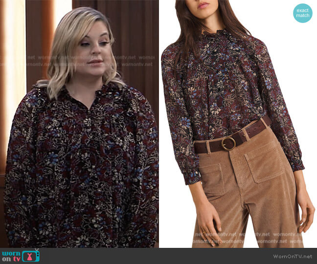 Ba&sh Gaelle Blouse worn by Maxie Jones (Kirsten Storms) on General Hospital
