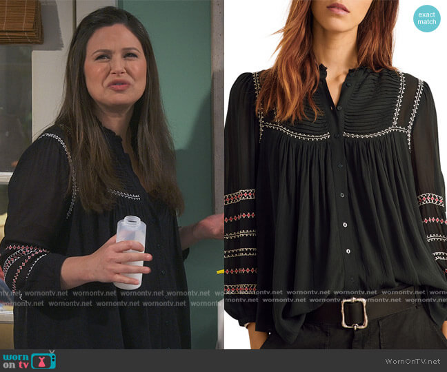 Ba&sh Stitched Celeste Top worn by Jen (Katie Lowes) on How We Roll