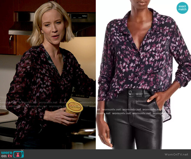 Bella Dahl Printed Rounded Hem Shirt worn by Hannah Asher (Jessy Schram) on Chicago Med