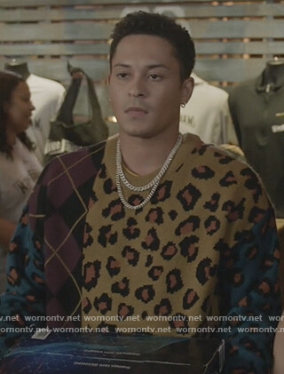 Ben’s mixed print sweater on All American