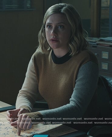 Betty’s colorblock sweater on Riverdale