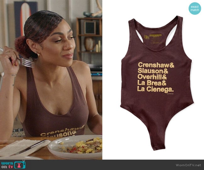 Black Beverly Hills Brown and Bodysuit worn by Patience (Chelsea Tavares) on All American