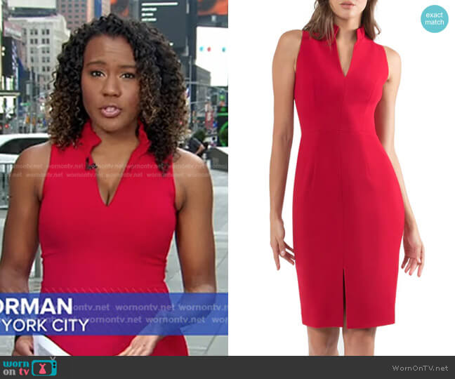 Black Halo Antoinette Sheath Dress worn by Janai Norman on Good Morning America
