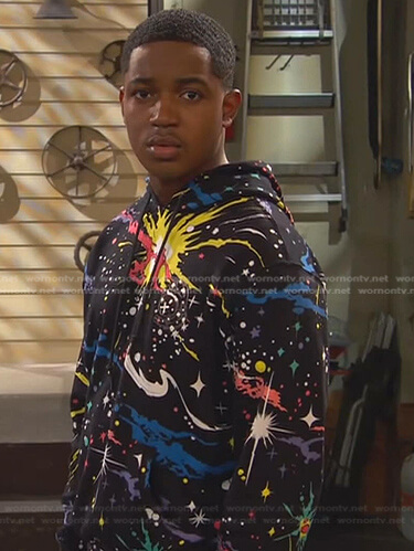Booker’s black printed hoodie on Ravens Home
