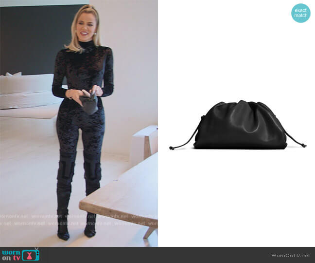 Bottega Veneta The Mini Pouch Leather Clutch worn by Khloe Kardashian (Khloe Kardashian) on The Kardashians