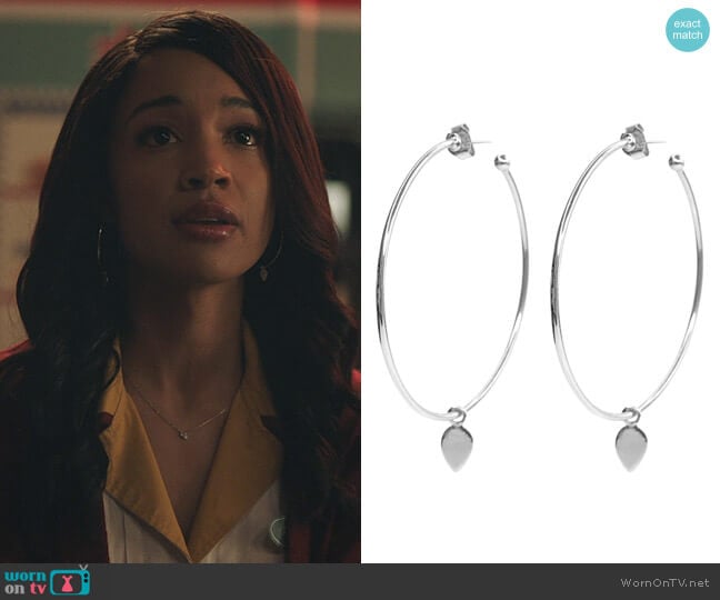 Brooklyn Designs Dawson Silver Hoop Earrings worn by Tabitha Tate (Erinn Westbrook) on Riverdale
