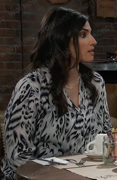 Brook-Lynn’s leopard print blouse on General Hospital
