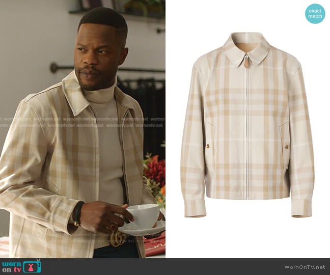 Burberry Fitzroy Reversible Cotton Jacket worn by Jeff Colby (Sam Adegoke) on Dynasty