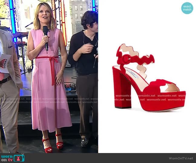 Prada Scalloped Platform Sandals worn by Savannah Guthrie on Today