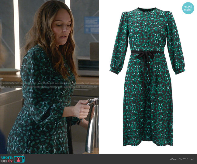 Cefinn Loella Printed Shirt Dress worn by Isabella Colón (Yara Martinez) on Bull