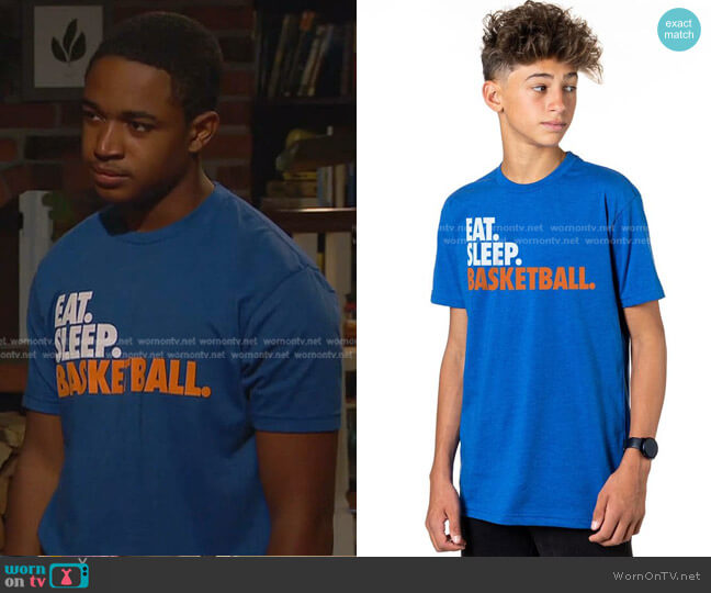 Chalk Talk Sports Basketball T-Shirt worn by Booker Baxter (Issac Ryan Brown) on Ravens Home