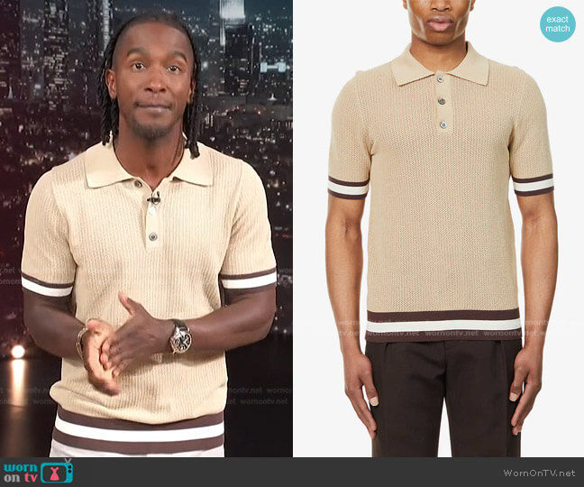 Che Quinn Polo Shirt worn by Scott Evans on Access Hollywood