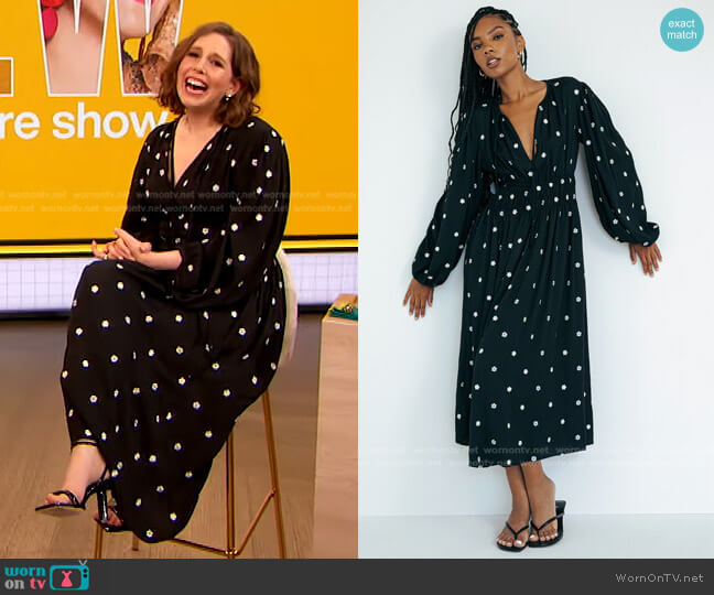 Ciao Lucia Angelina Dress Floral Embroidered worn by Drew Barrymore on The Drew Barrymore Show