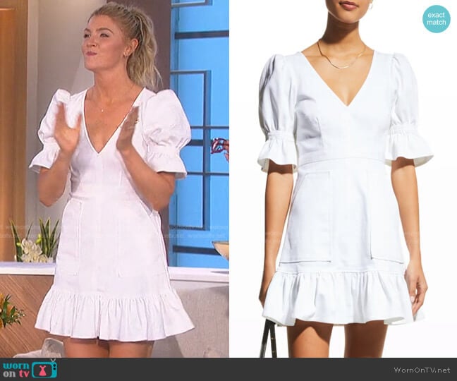 Cinq a Sept Natasha Patch-Pocket Dress worn by Amanda Kloots on The Talk