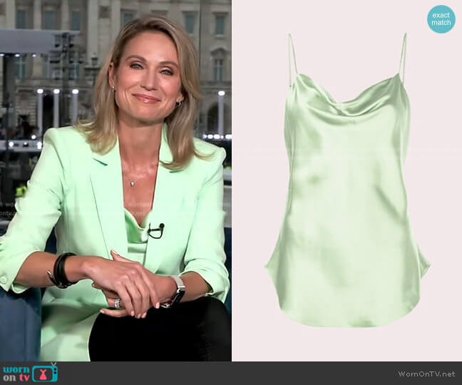 Cinq a Sept Marta Cami in Bright Mint worn by Amy Robach on Good Morning America