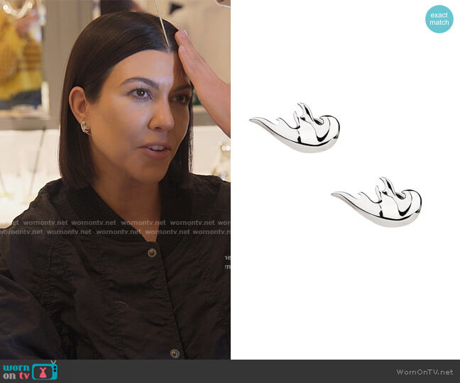 Cough in Vain Flame Lobe Earrings worn by Kourtney Kardashian (Kourtney Kardashian) on The Kardashians