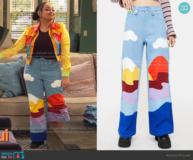 Current Mood On The Horizon Wide Leg Jeans worn by Raven Baxter (Raven-Symoné) on Ravens Home