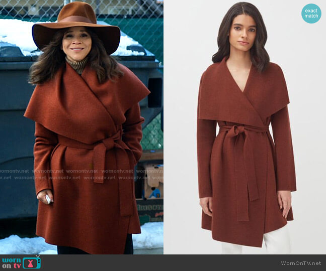 Cuyana Wool Cashmere Short Wrap Coat