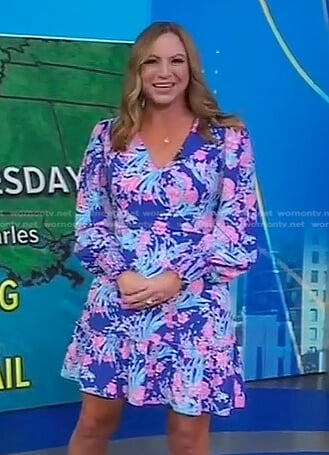 Danielle Breezy’s blue floral print dress on Good Morning America