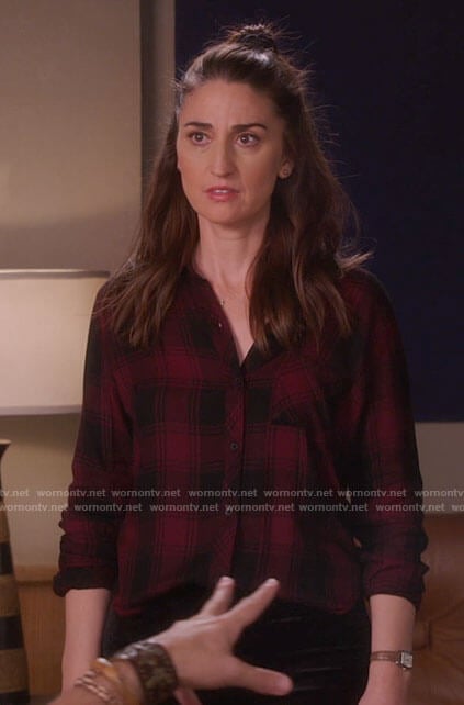 Dawn’s red and black plaid shirt on Girls5eva