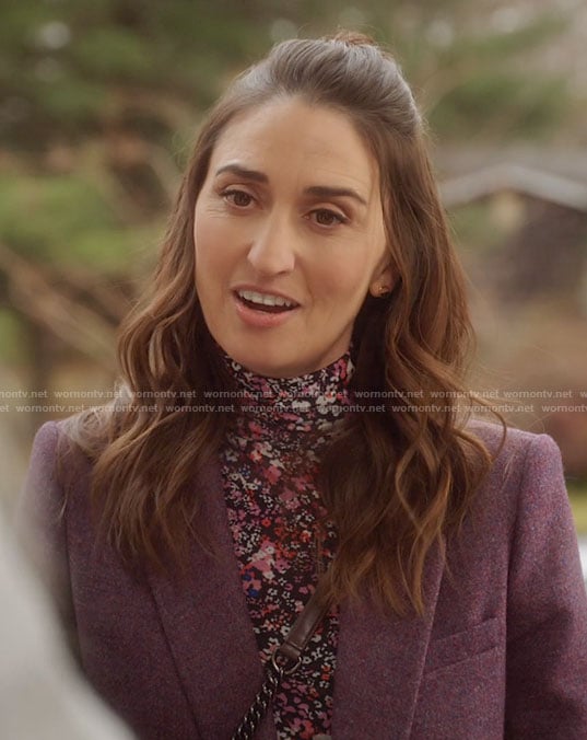 Dawn’s floral turtleneck top on Girls5eva