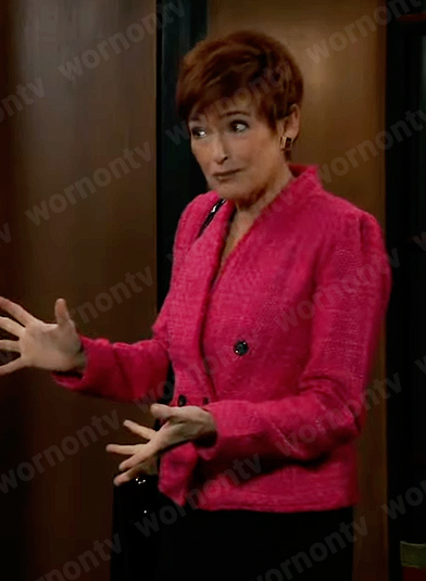 Diane’s pink tweed blazer on General Hospital