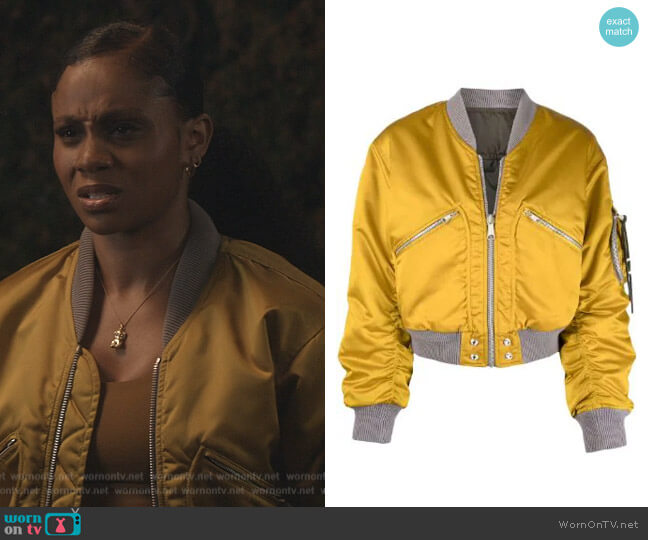 Diesel Cropped Reversible Bomber Jacket worn by Simone (Geffri Hightower) on All American Homecoming