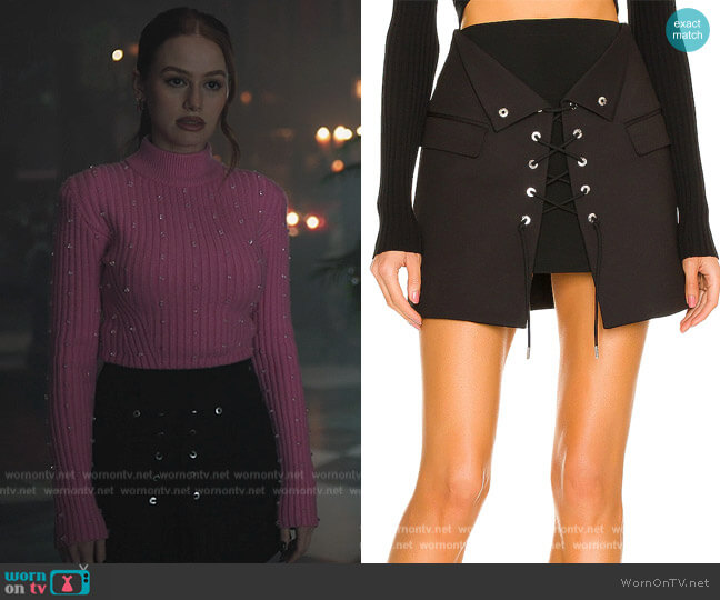 Dion Lee Laced Tailored Mini Skirt worn by Cheryl Blossom (Madelaine Petsch) on Riverdale