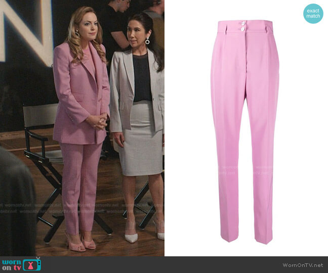 Dolce & Gabbana Cropped Tailored Trousers worn by Fallon Carrington (Elizabeth Gillies) on Dynasty