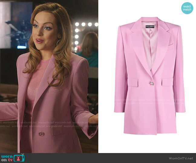 Dolce & Gabbana Single-Breasted Blazer worn by Fallon Carrington (Elizabeth Gillies) on Dynasty