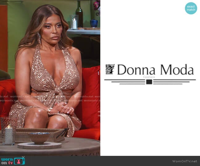 Donna Moda Custom Dress worn by Dolores Catania on The Real Housewives of New Jersey